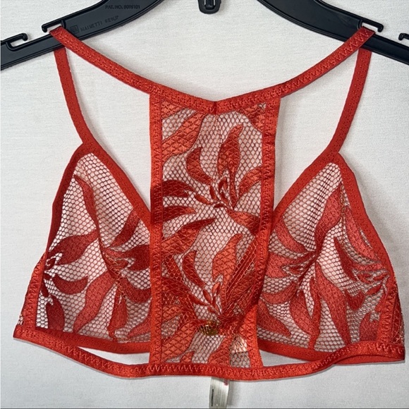 Free People Raya Embroidered Bralette / Red Henna Sz SMALL - Picture 4 of 11
